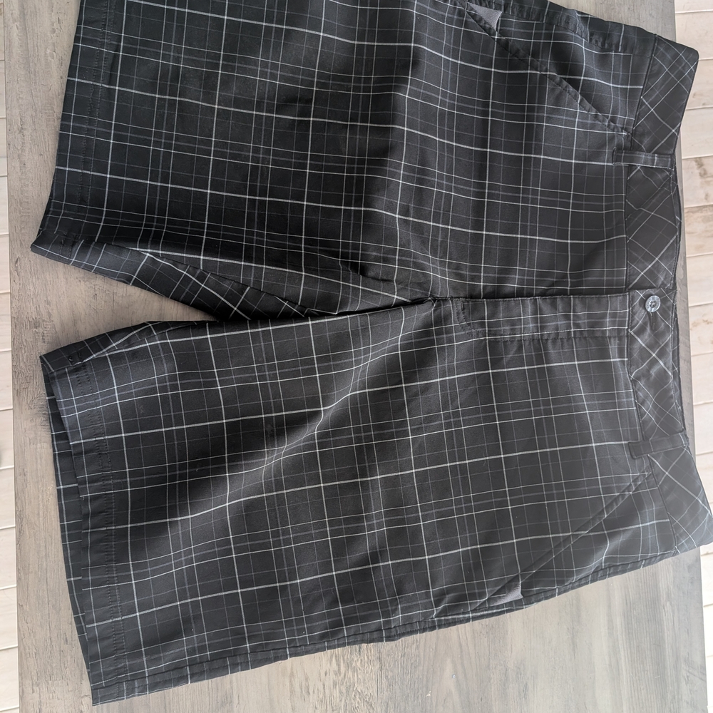 Fila Gray and Black Plaid Shorts
